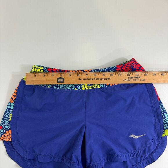 Saucony Women's Blue Floral Print Running Shorts Liner Size S Small - Picture 6 of 11